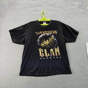 Wu-Tang Men Shirt XL Black Graphic Print Hip Hop Band Tee Logo Short